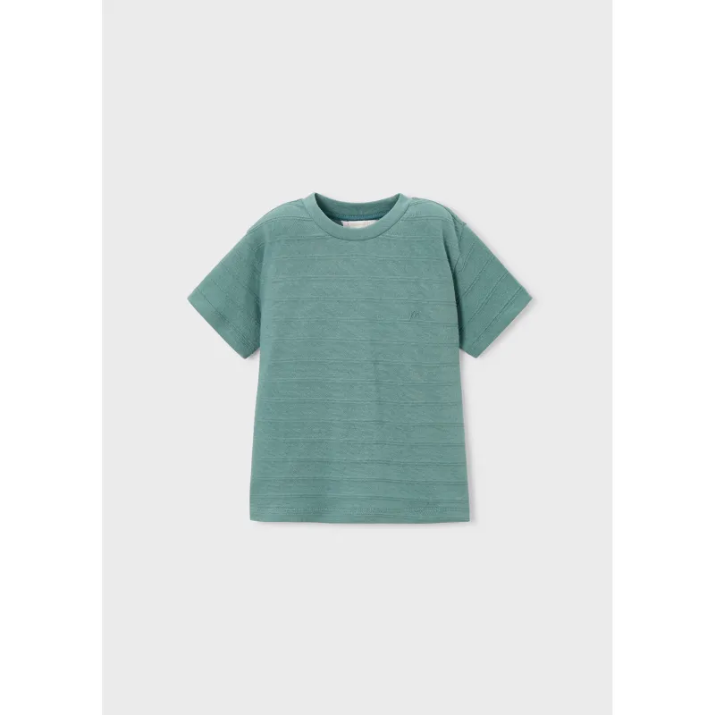 GREEN SHIRT SHORT SLEEVE TONE ON TONE PATTERN / 3061-056