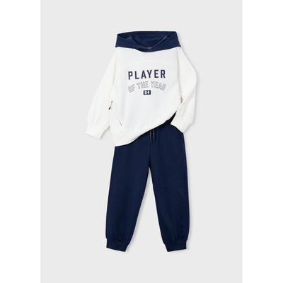 WHITE & NAVY TRACKSUIT NAVY HOOD PLAYER / 3885-076