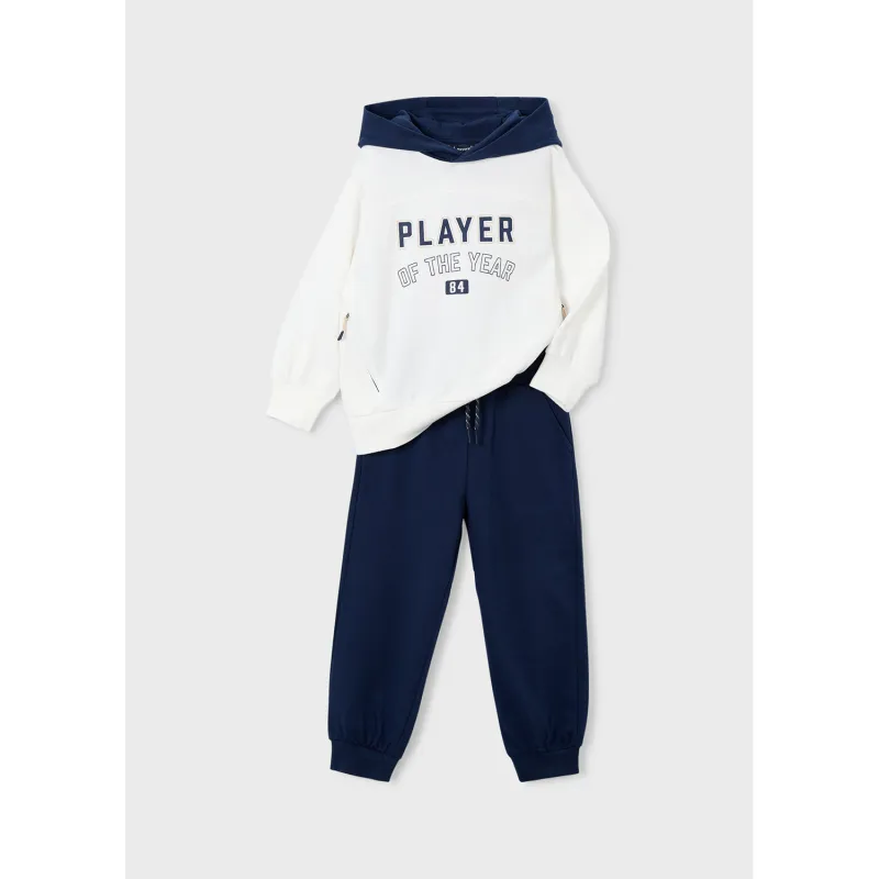 WHITE & NAVY TRACKSUIT NAVY HOOD PLAYER / 3885-076