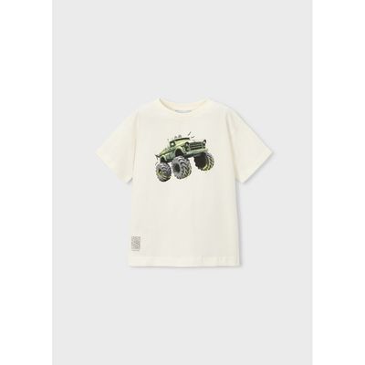 CREAM TSHIRT TRUCK PRINT SHORT SLEEVE / 3069-048