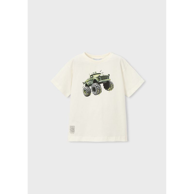 CREAM TSHIRT TRUCK PRINT SHORT SLEEVE / 3069-048