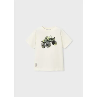 CREAM TSHIRT TRUCK PRINT SHORT SLEEVE / 3069-048