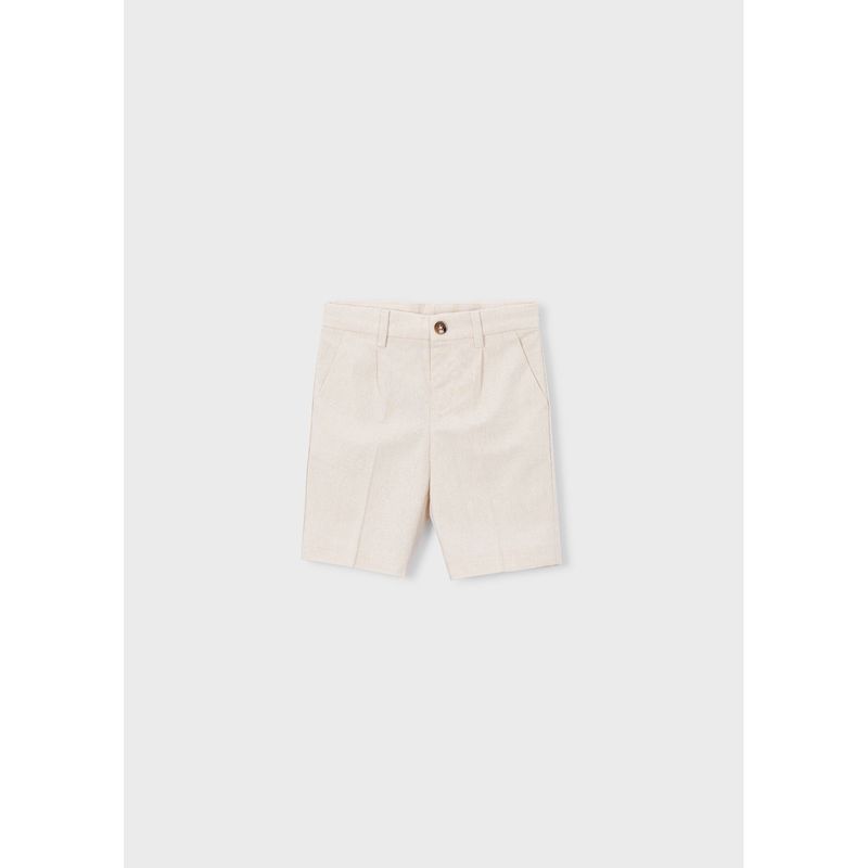 BEIGE LINEN DRESS BERMUDA SHORT / 3201-046
