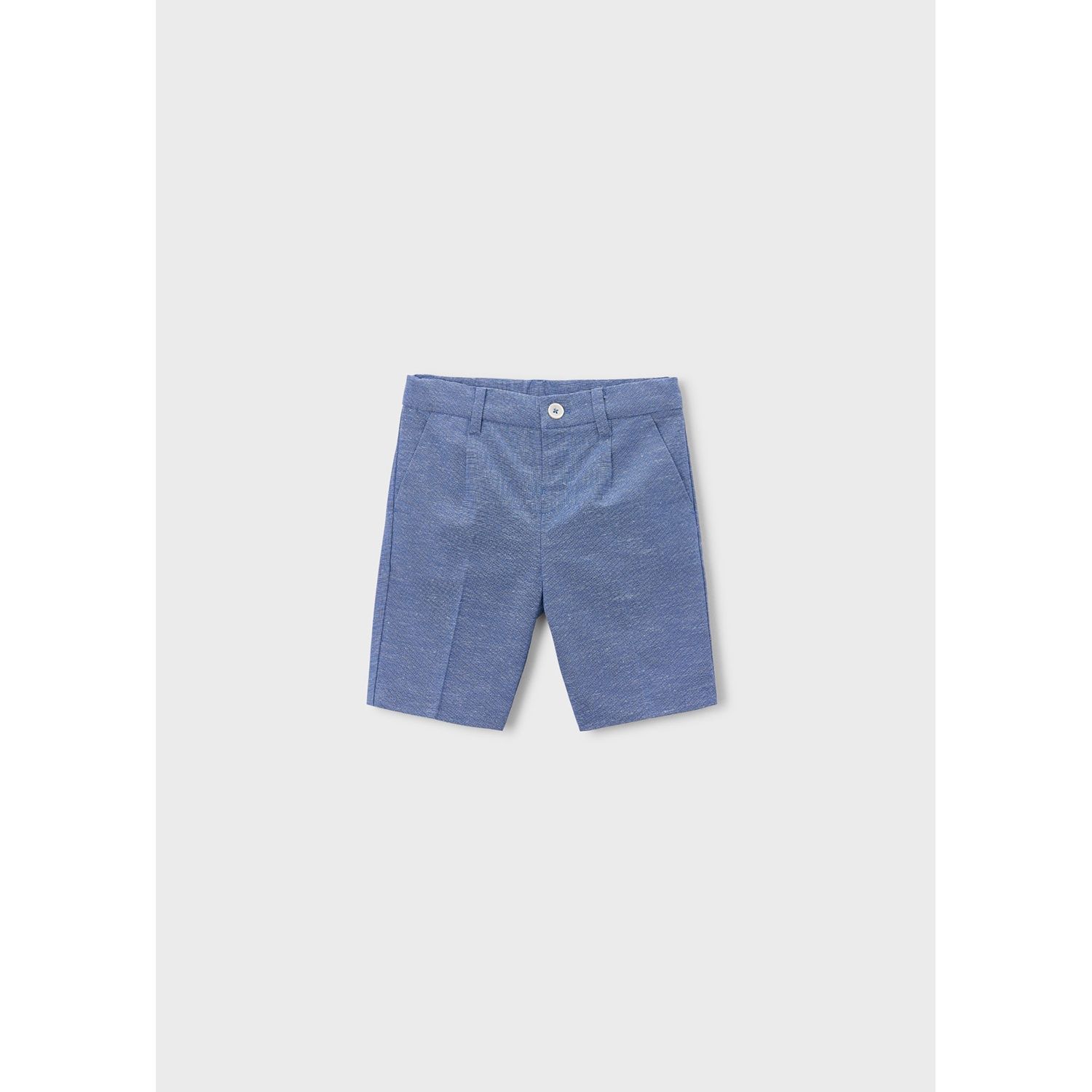 INDIGO BLUE LINEN BERMUDA SHORT / 3201-050