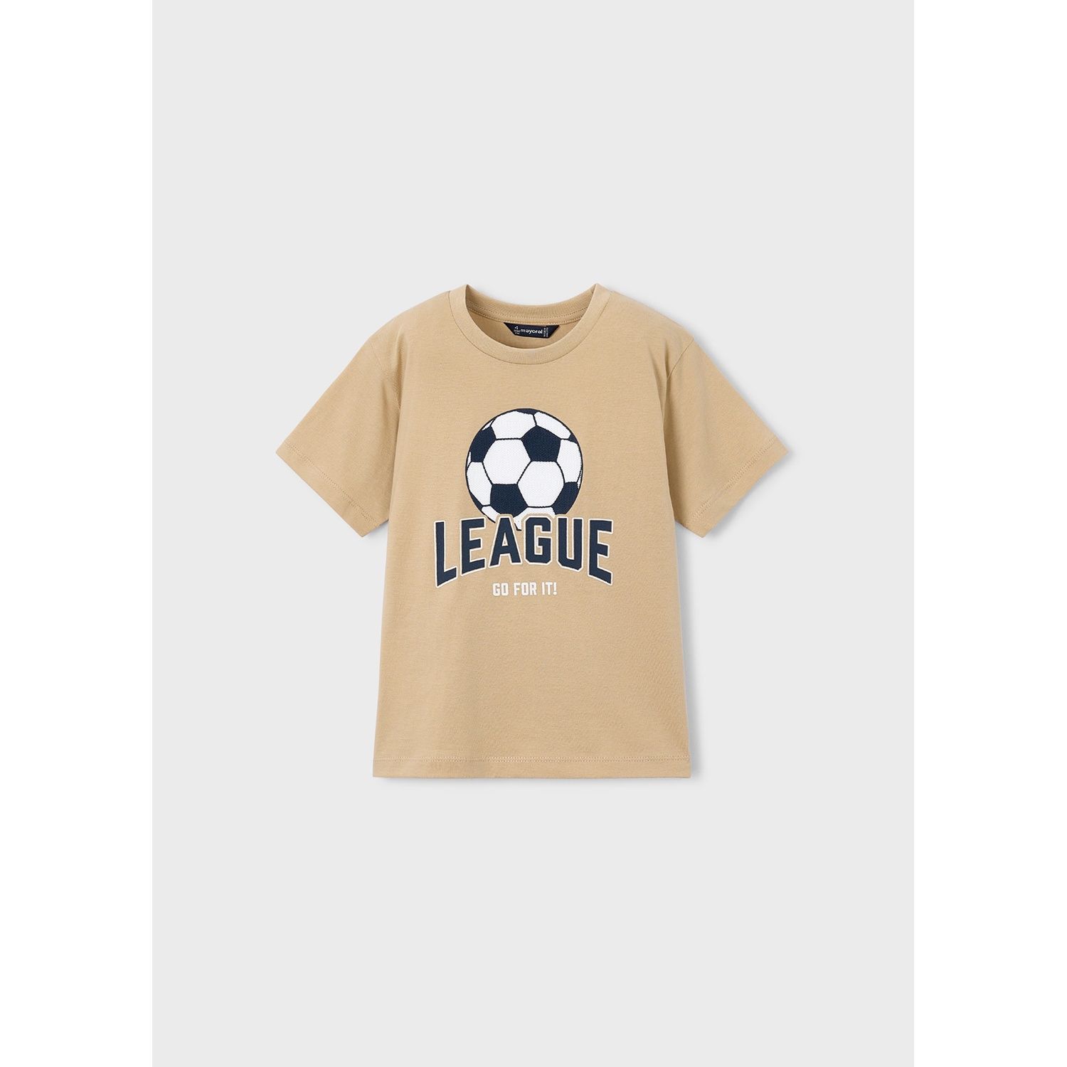 BROWN TSHIRT SOCCER BALL LEAGUE APPLIQUE / 3074-071