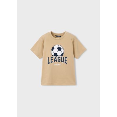BROWN TSHIRT SOCCER BALL LEAGUE APPLIQUE / 3074-071
