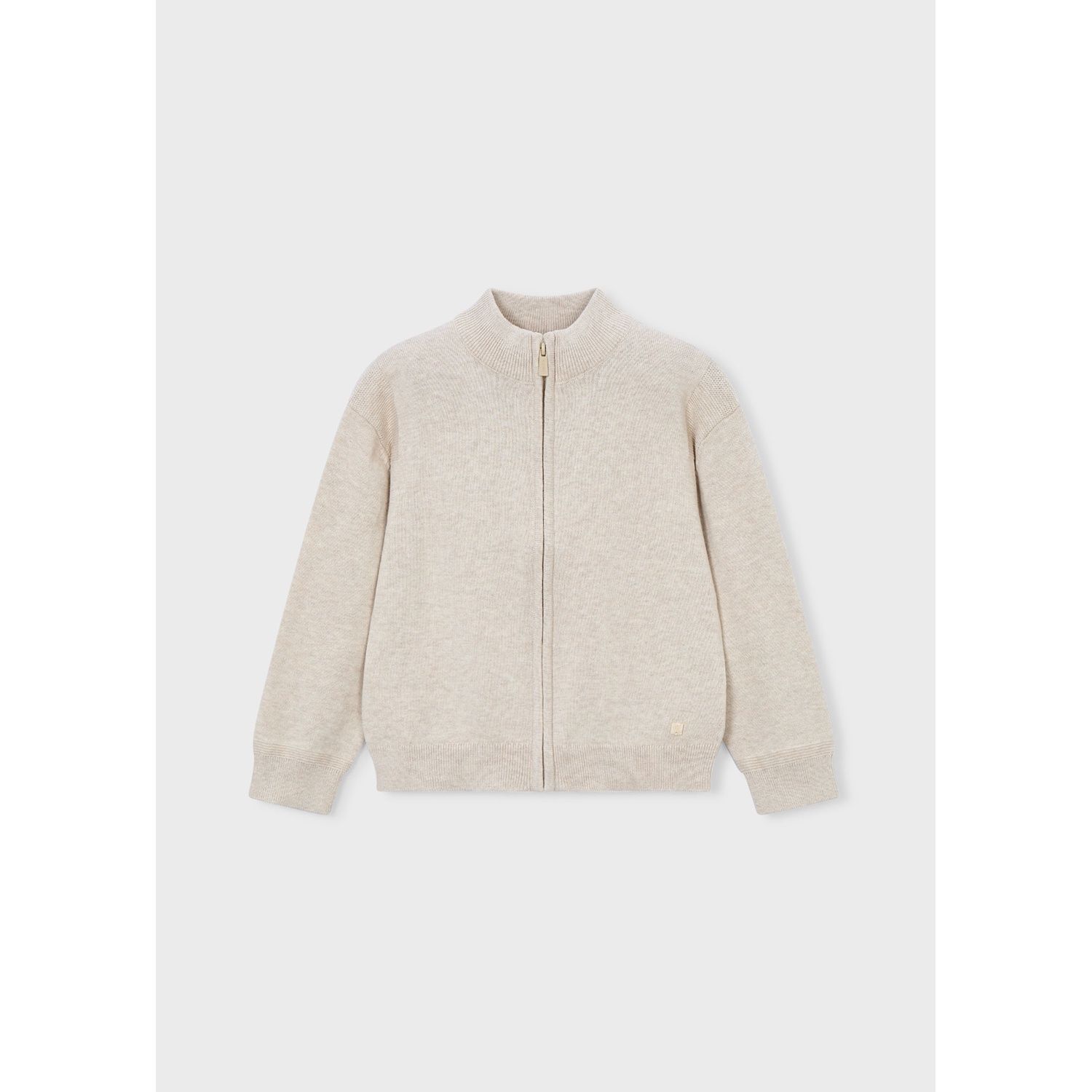 BEIGE KNIT CARDIGAN ZIP CLOSURE / 3382-063