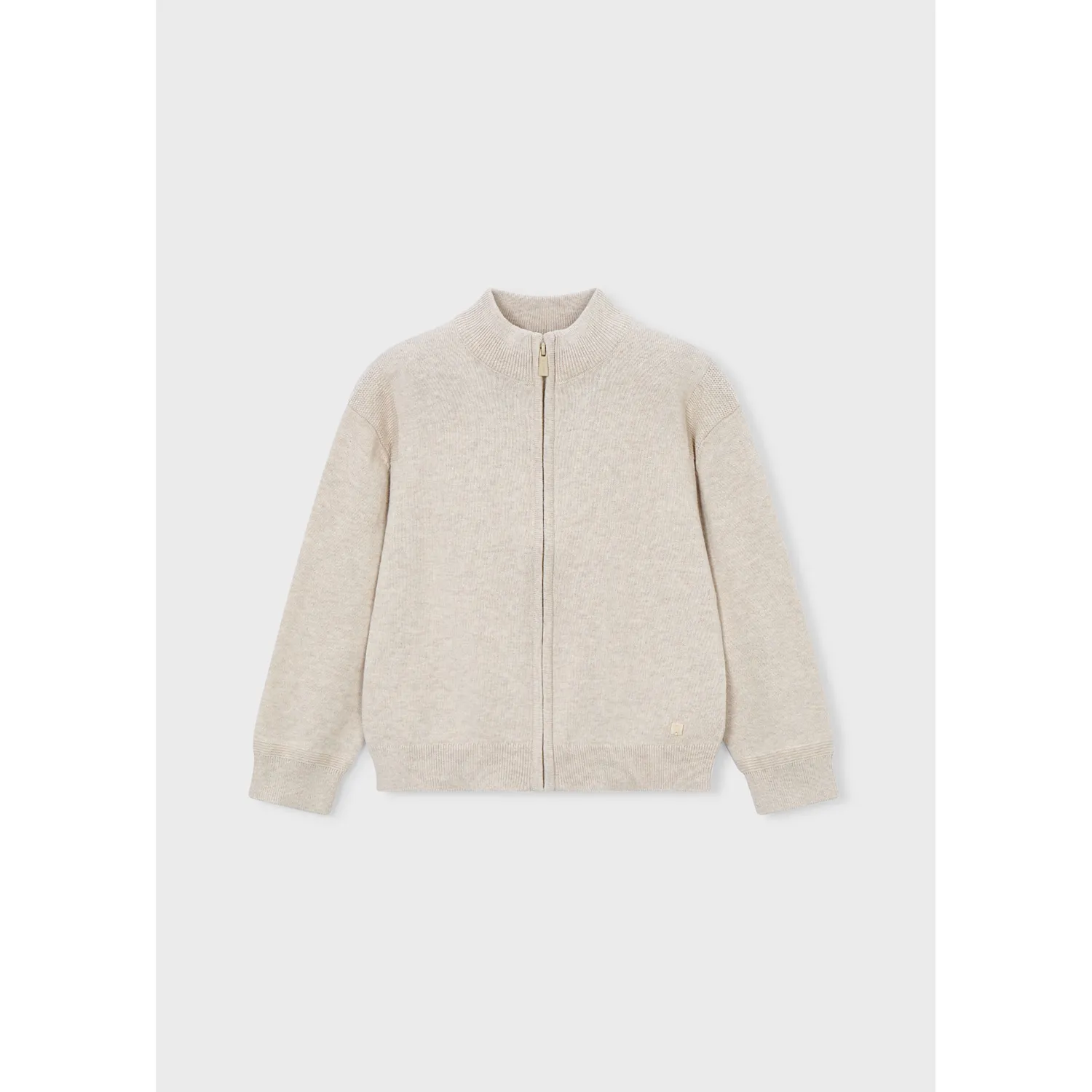 BEIGE KNIT CARDIGAN ZIP CLOSURE / 3382-063
