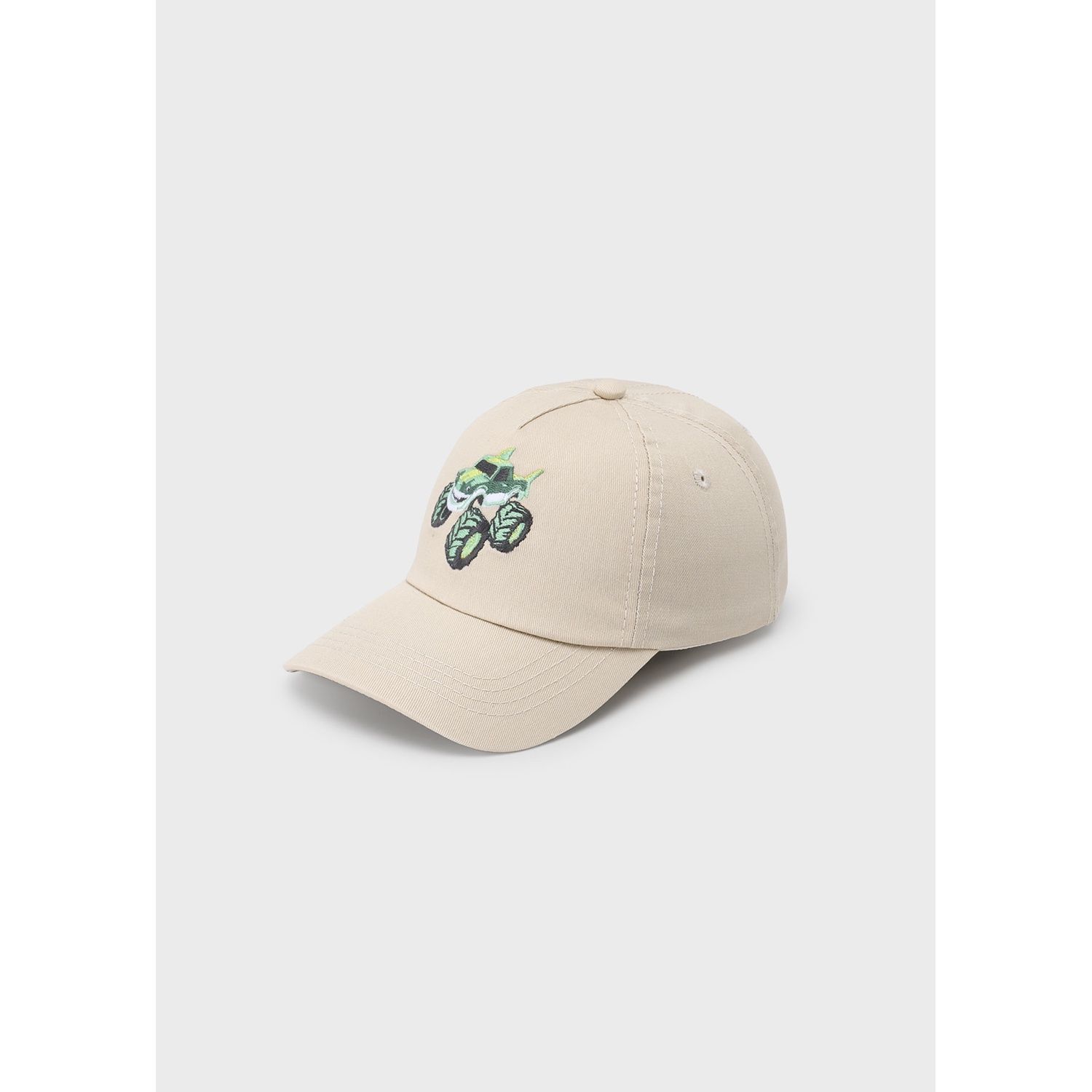 BEIGE BASEBALL CAP GREEN TRUCK APPLIQUE / 10193-18