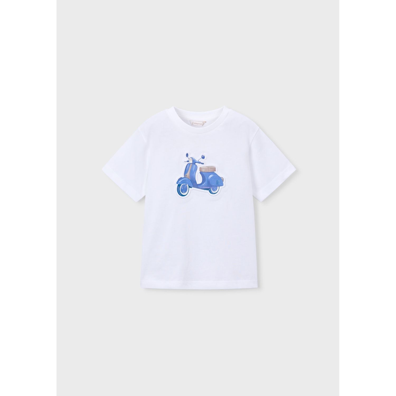 WHITE TSHIRT BLUE SCOOTER SHORT SLEEVE / 3059-027