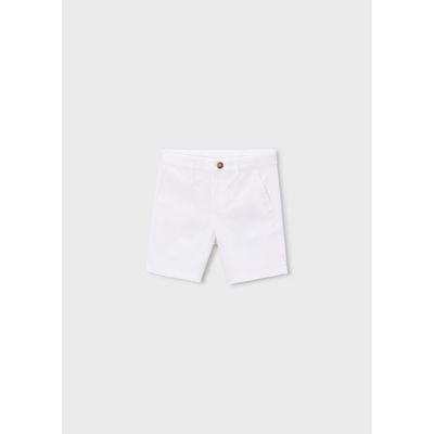 WHITE TWILL CHINO SHORTS / 202-040