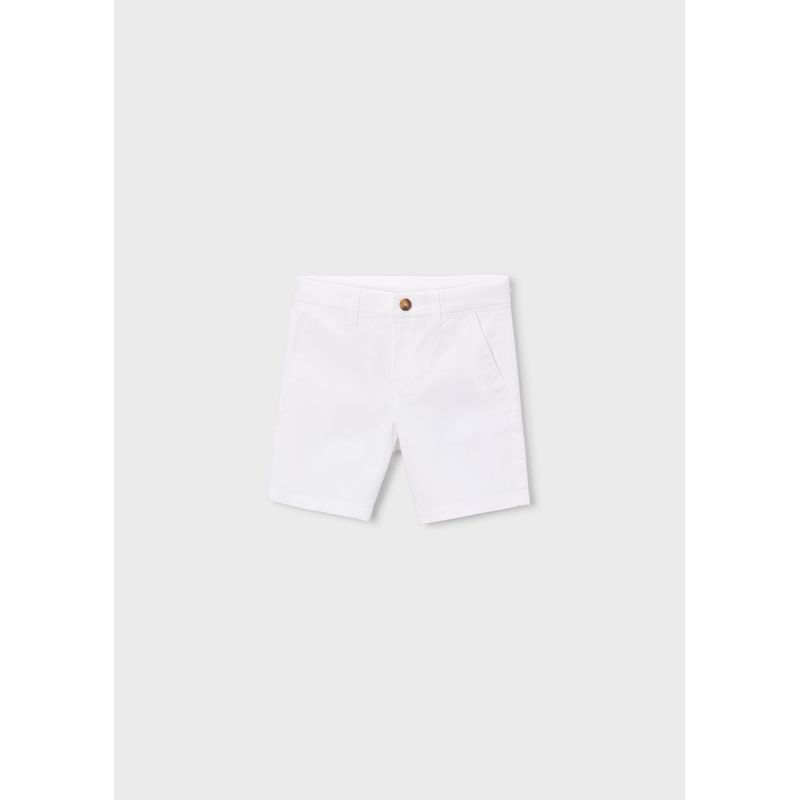 WHITE TWILL CHINO SHORTS / 202-040