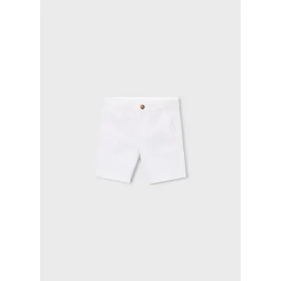 WHITE TWILL CHINO SHORTS / 202-040