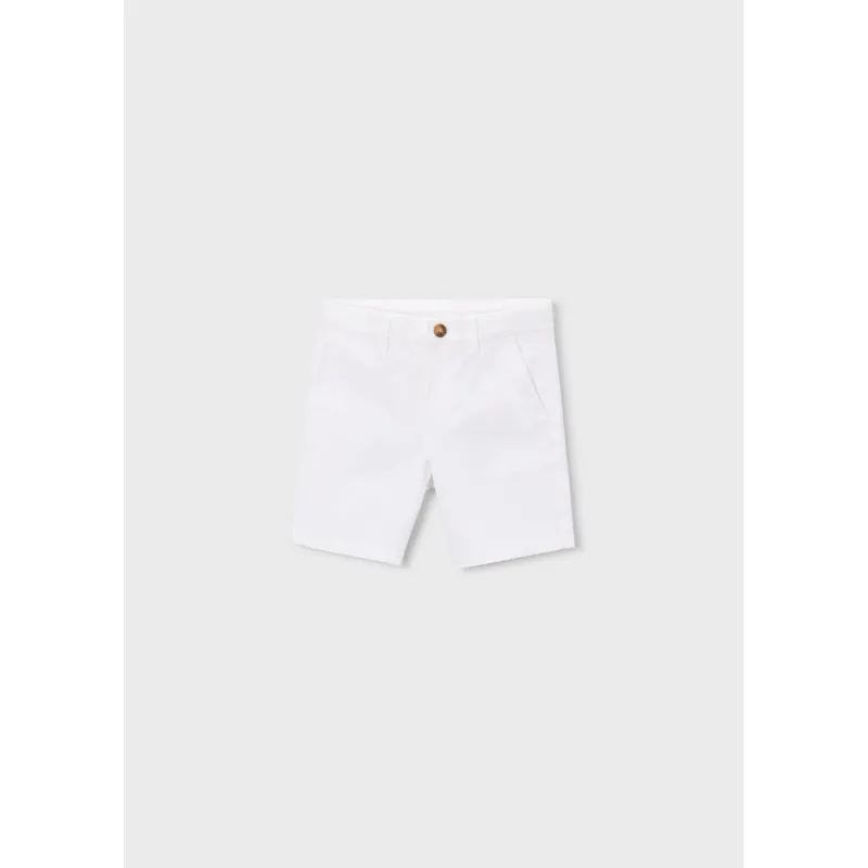 WHITE TWILL CHINO SHORTS / 202-040