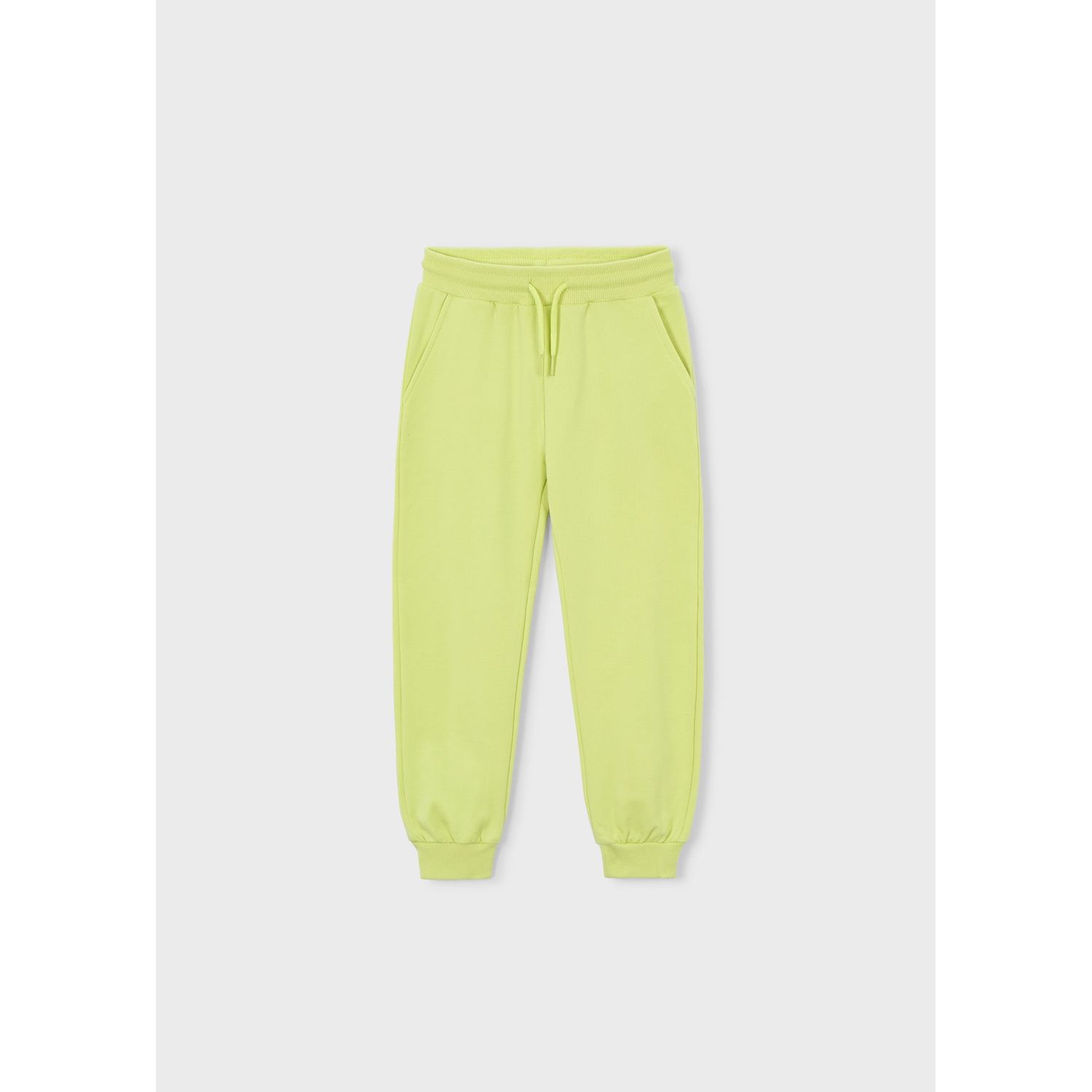 LIME GREEN FLEECE PANT CUFFED BASIC / 742-10