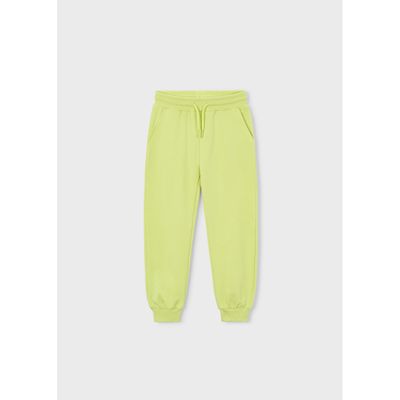 LIME GREEN FLEECE PANT CUFFED BASIC / 742-10