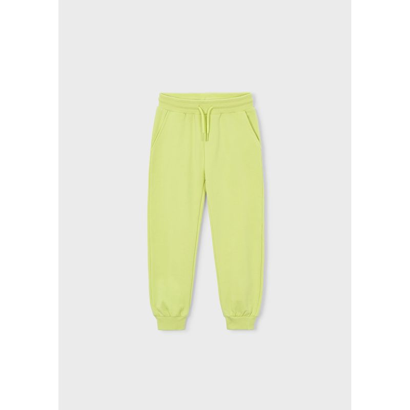 LIME GREEN FLEECE PANT CUFFED BASIC / 742-10