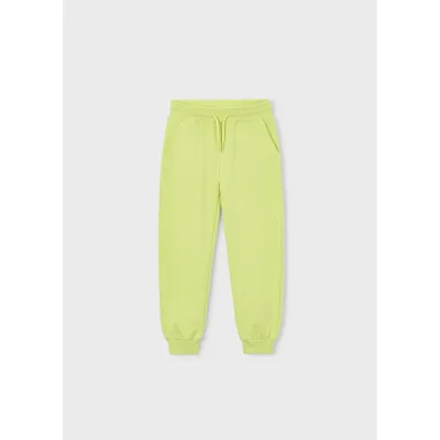LIME GREEN FLEECE PANT CUFFED BASIC / 742-10
