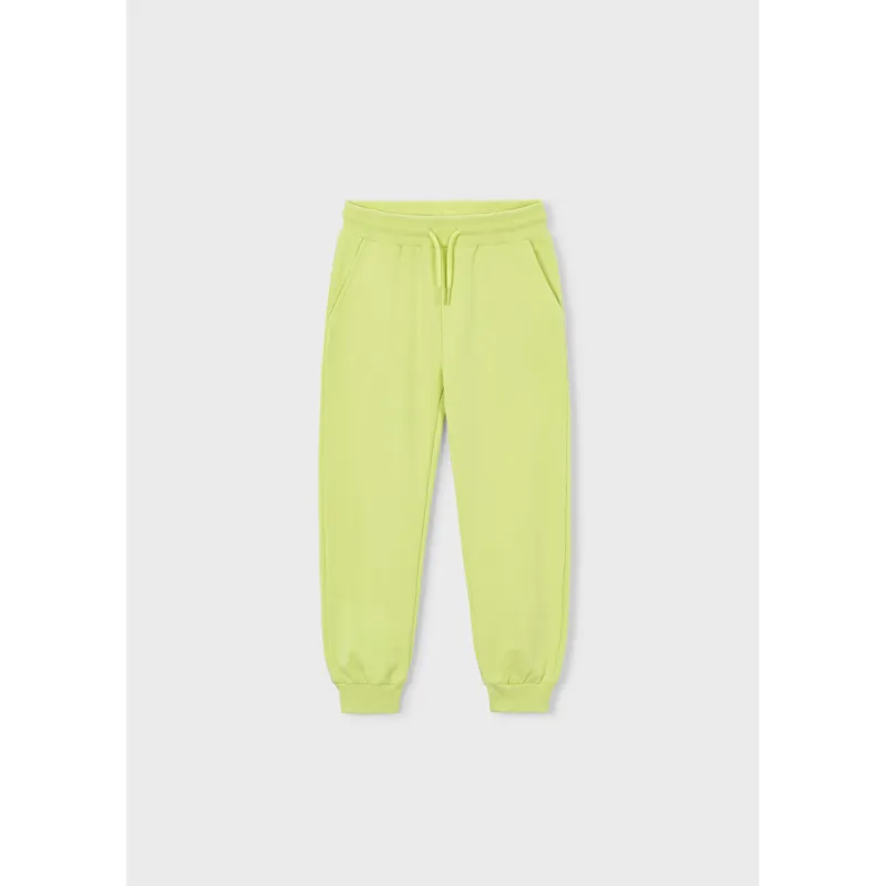 LIME GREEN FLEECE PANT CUFFED BASIC / 742-10