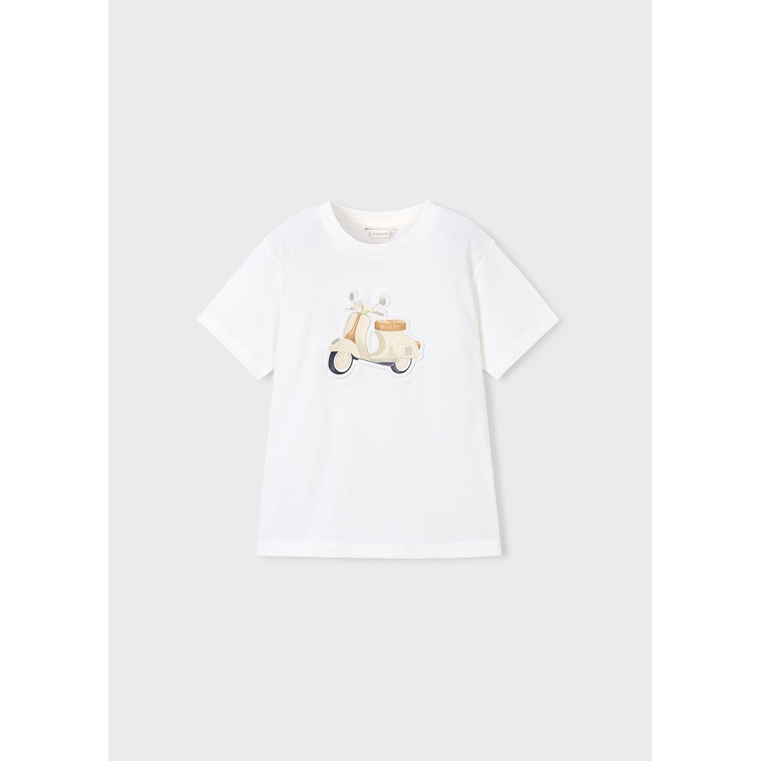 CREAM TSHIRT SCOOTER PRINT SHORT SLEEVE / 3059-026