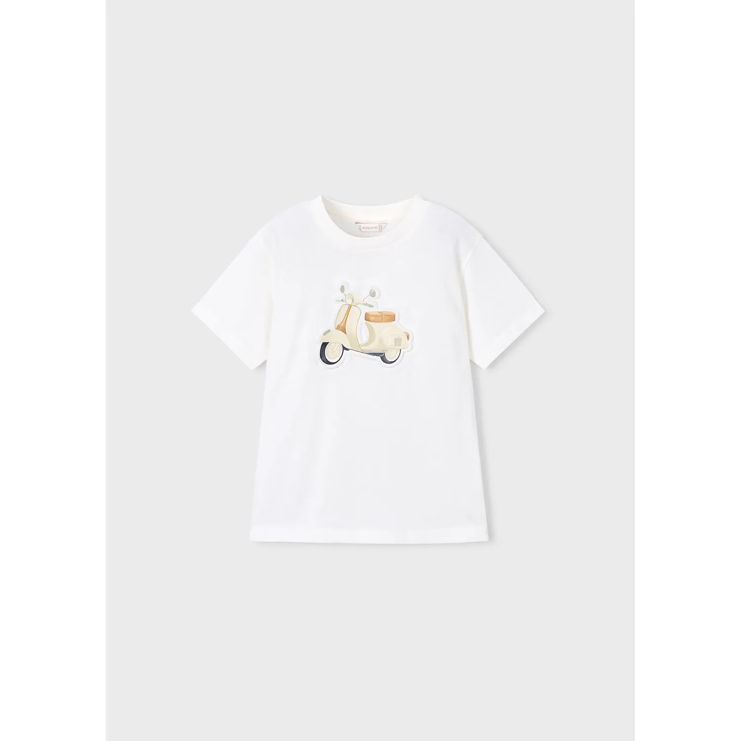 CREAM TSHIRT SCOOTER PRINT SHORT SLEEVE / 3059-026