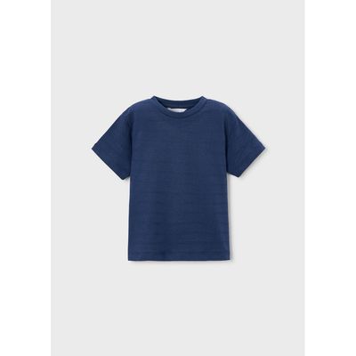 BLUE TSHIRT TONE ON TONE PATTERN SHORT SLEEVE / 3061-058