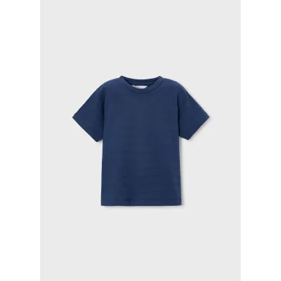 BLUE TSHIRT TONE ON TONE PATTERN SHORT SLEEVE / 3061-058