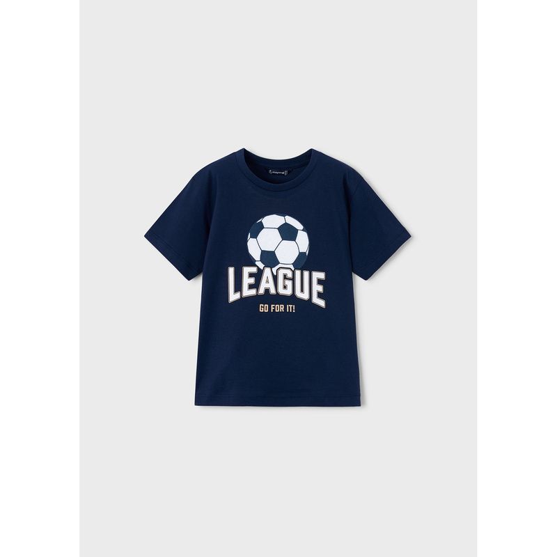 NAVY TSHIRT SHORT SLEEVE LEAGUE APPLIQUE / 3074-070