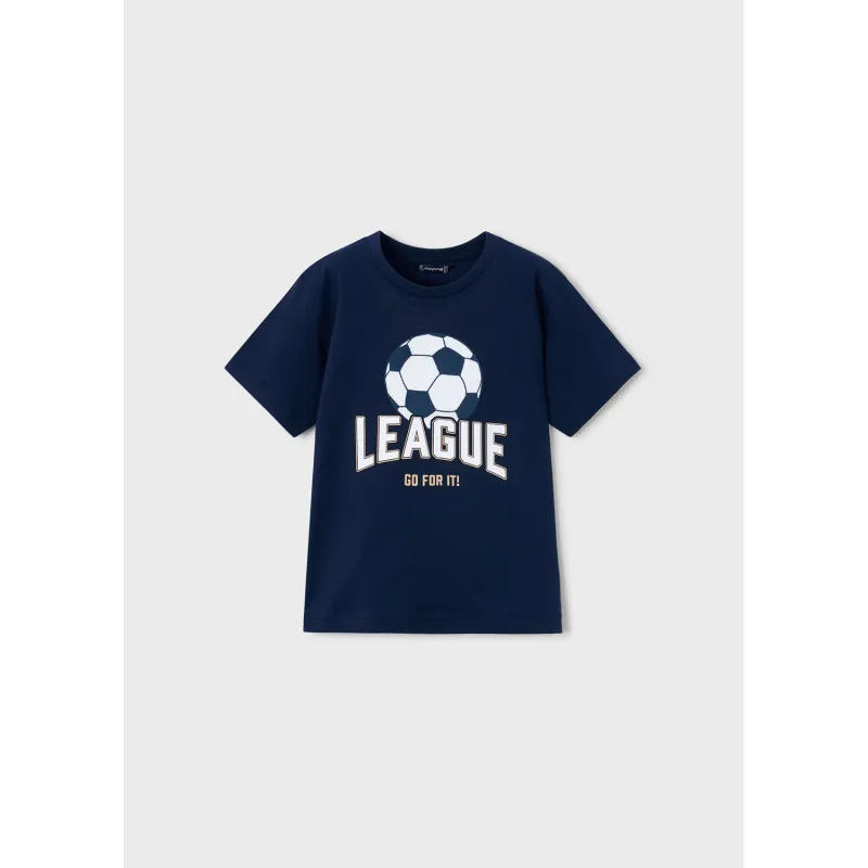 NAVY TSHIRT SHORT SLEEVE LEAGUE APPLIQUE / 3074-070