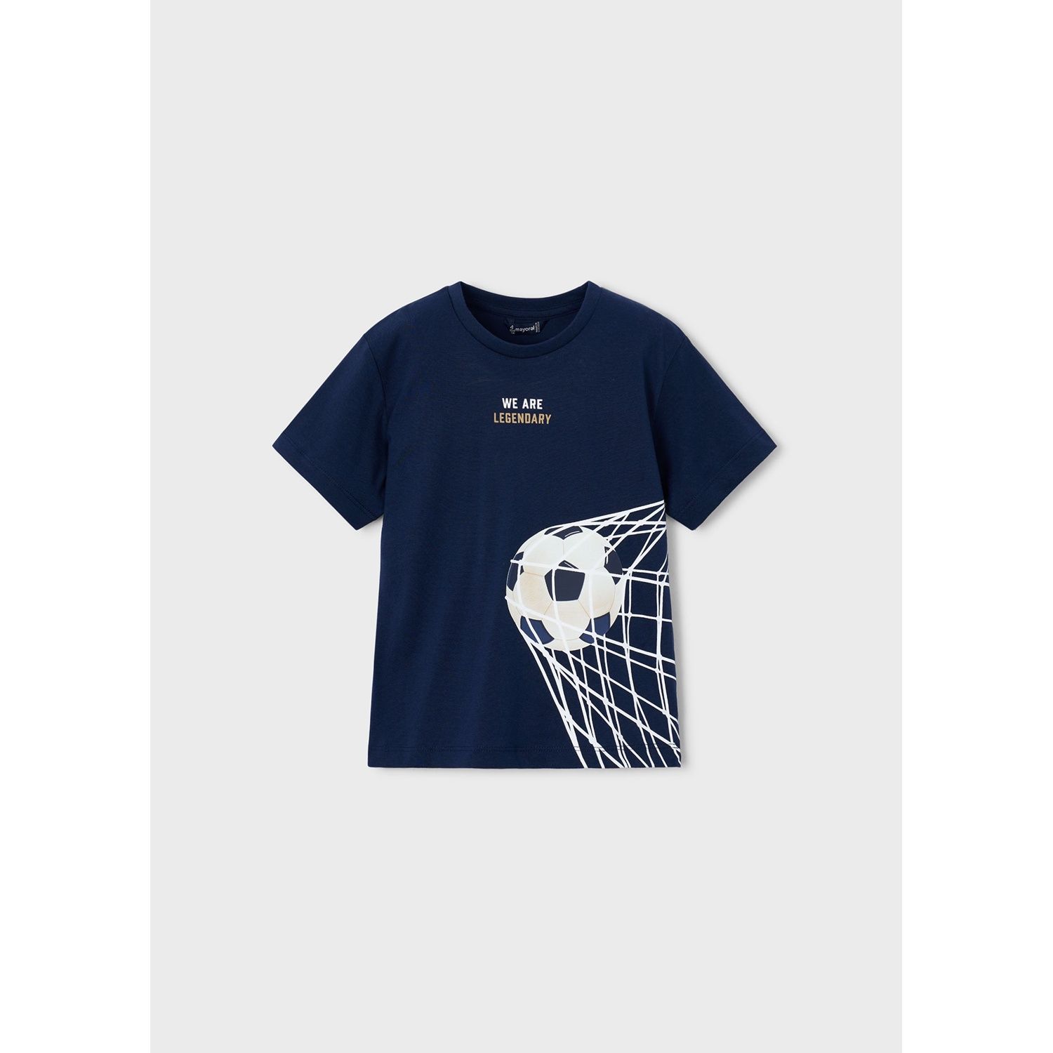 NAVY TSHIRT WHT SOCCER BALL PRINT SHORT SLEEVE / 3073-066