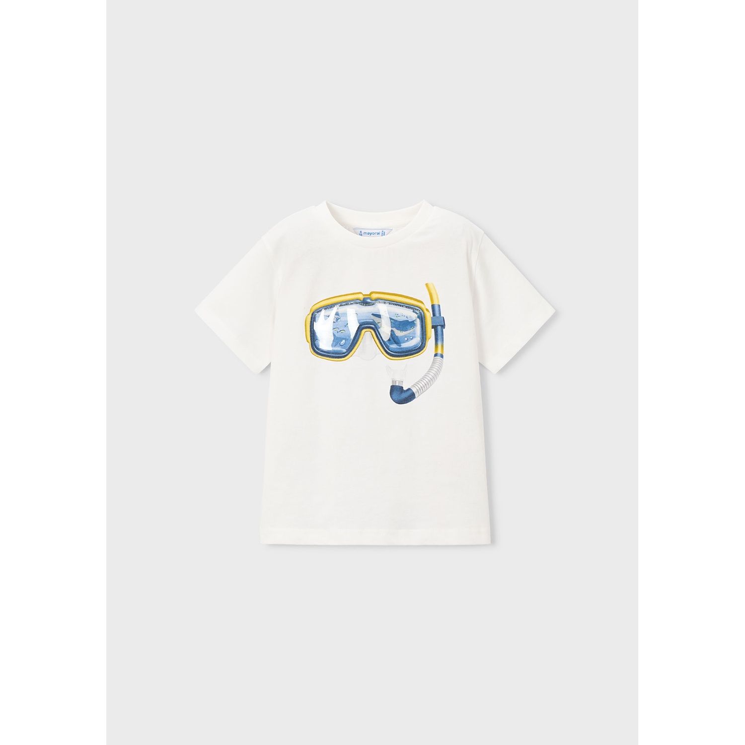 WHITE TSHIRT YEL/NVY SNORKEL PRINT S SLEEVE / 3081-010