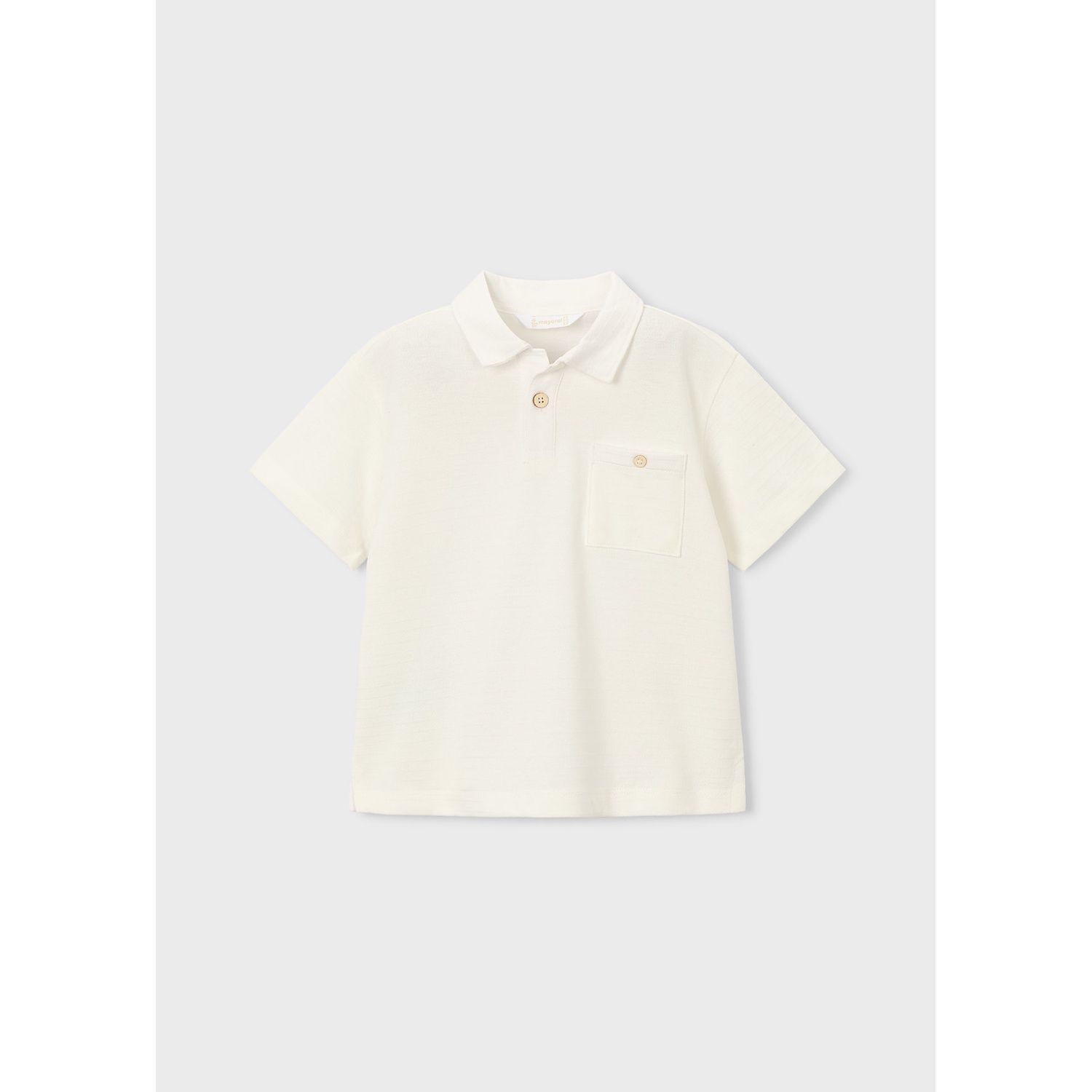 CREAM POLO TOP WITH POCKET SHORT SLEEVE / 3105-033