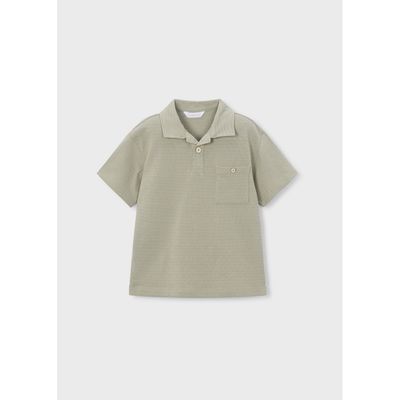 BAMBOO GREEN POLO TOP WITH POCKET SHRT SLEEVE / 3105-034