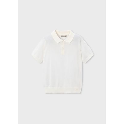 CREAM POLO TOP SHORT SLEEVE / 3106-092