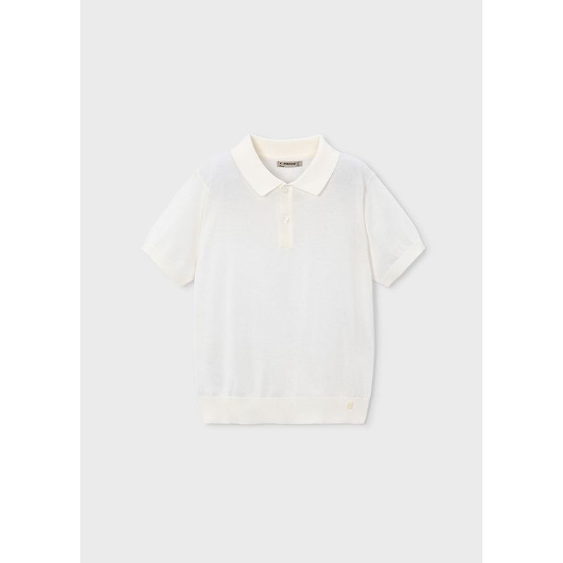 CREAM POLO TOP SHORT SLEEVE / 3106-092