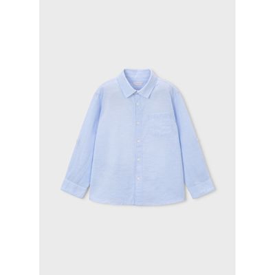 SKY BLUE LINEN SHIRT LONG SLEEVE / 3119-039