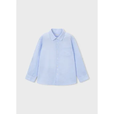 SKY BLUE LINEN SHIRT LONG SLEEVE / 3119-039
