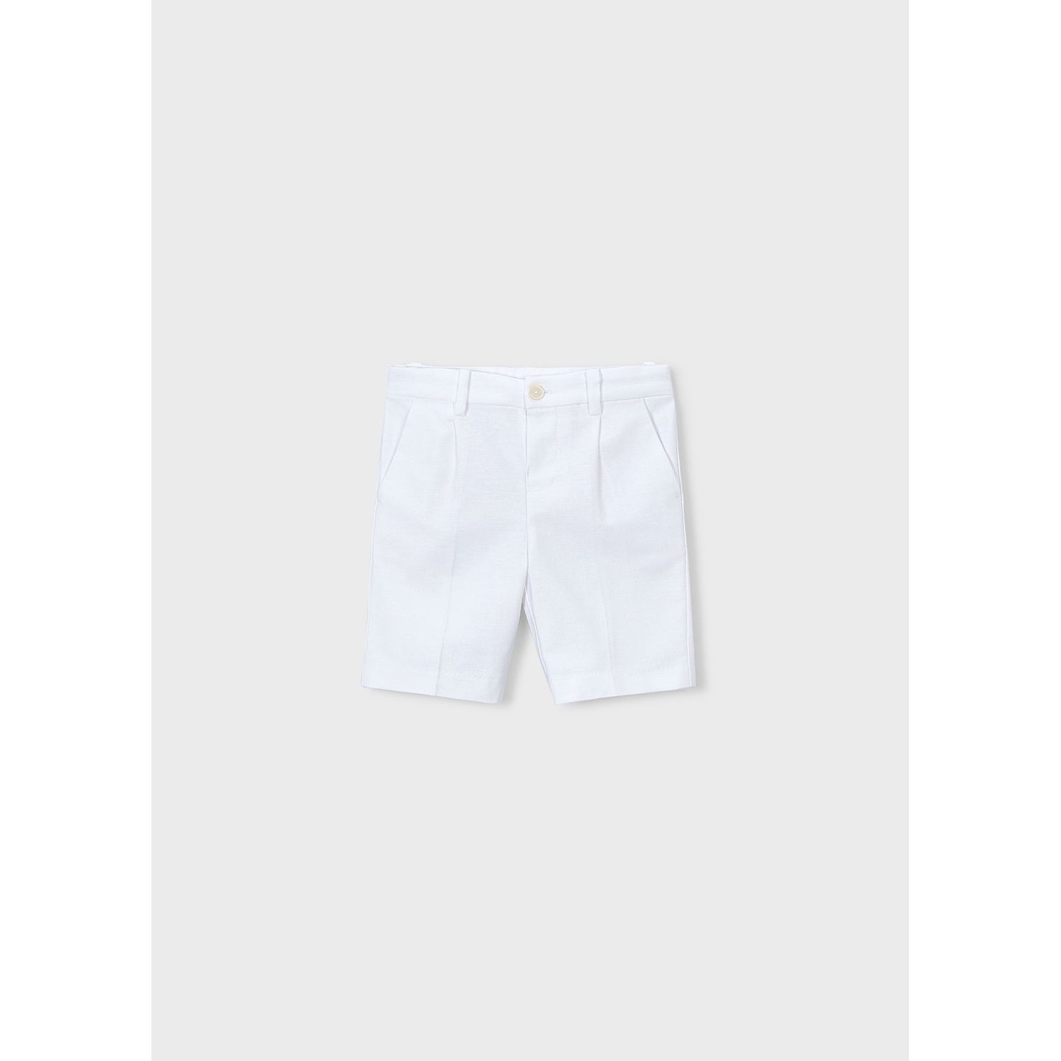 WHITE LINEN BERMUDA SHORTS / 3201-048