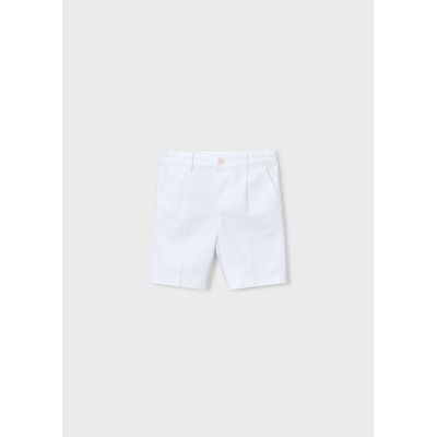 WHITE LINEN BERMUDA SHORTS / 3201-048