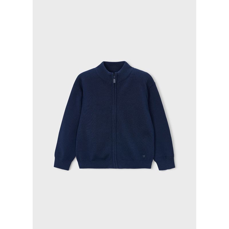 NAVY KNIT CARDIGAN ZIP CLOSURE / 3382-064
