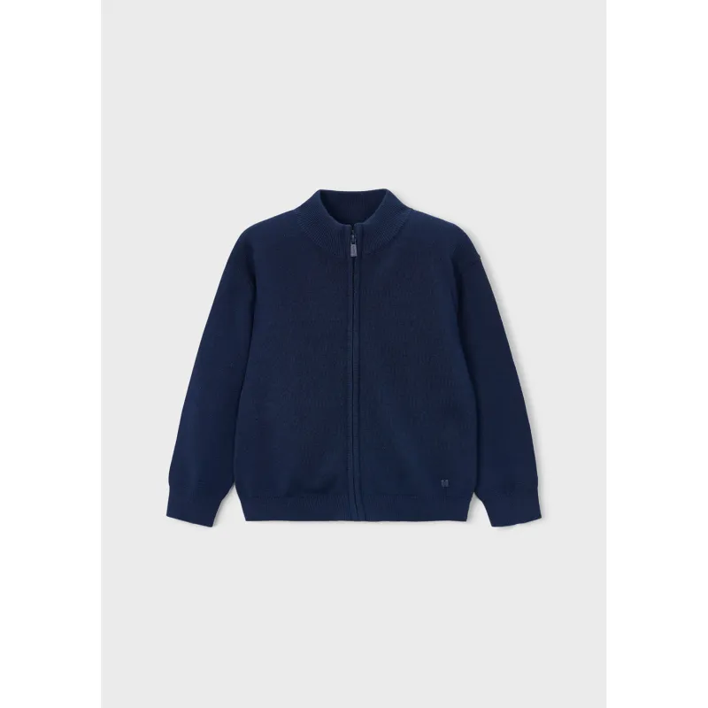 NAVY KNIT CARDIGAN ZIP CLOSURE / 3382-064