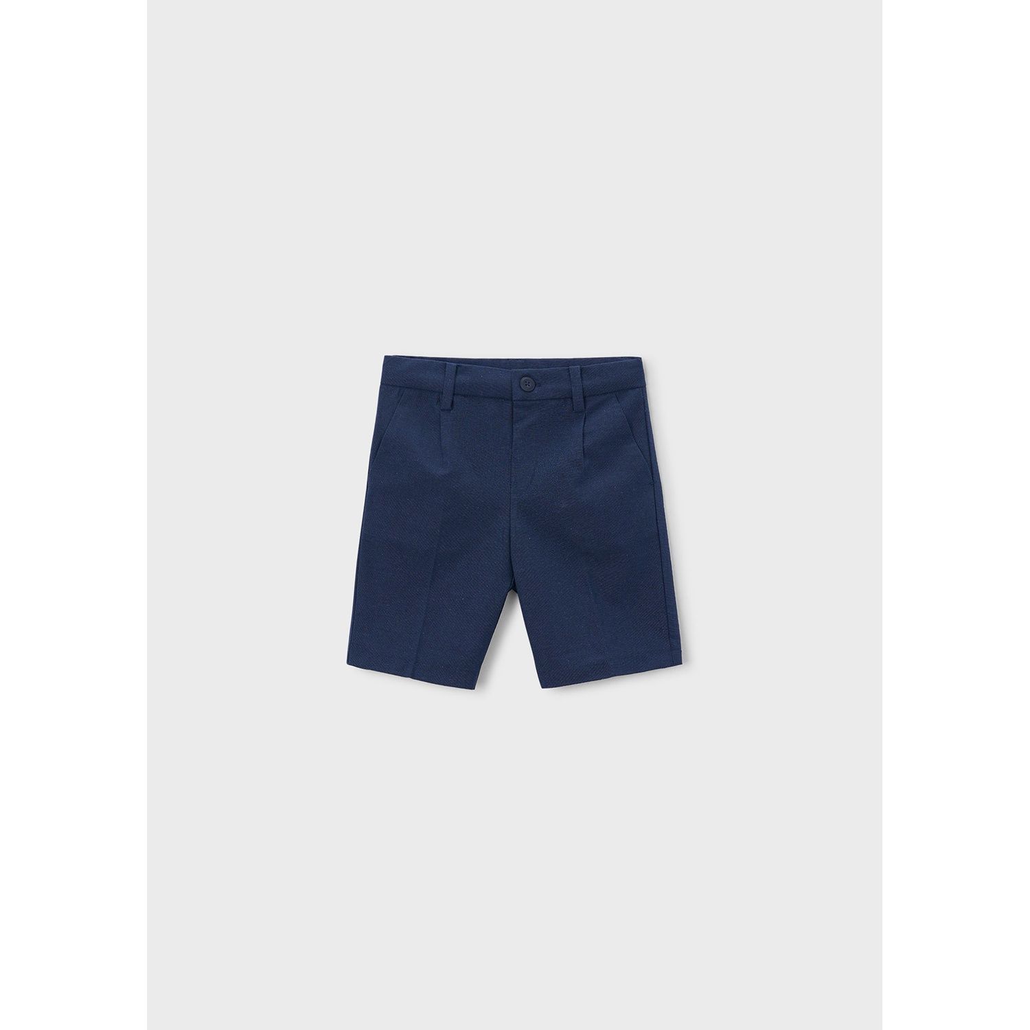 NAVY LINEN BERMUDA SHORTS / 3201-051