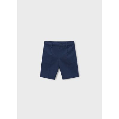 NAVY LINEN BERMUDA SHORTS / 3201-051