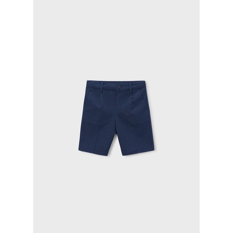 NAVY LINEN BERMUDA SHORTS / 3201-051