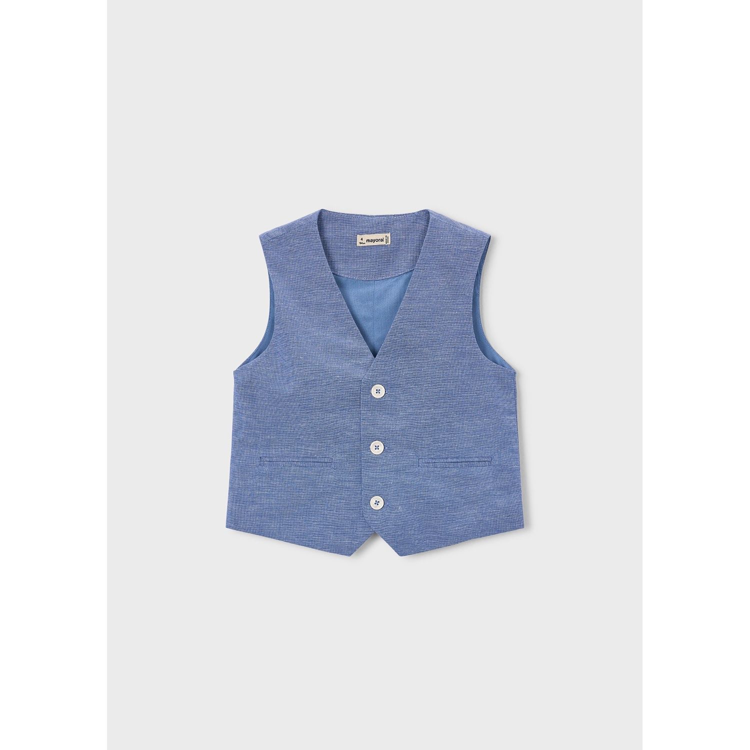 INDIGO BLUE VEST IMITATION POCKETS 3 BUTTONS / 3379-027