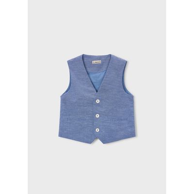 INDIGO BLUE VEST IMITATION POCKETS 3 BUTTONS / 3379-027