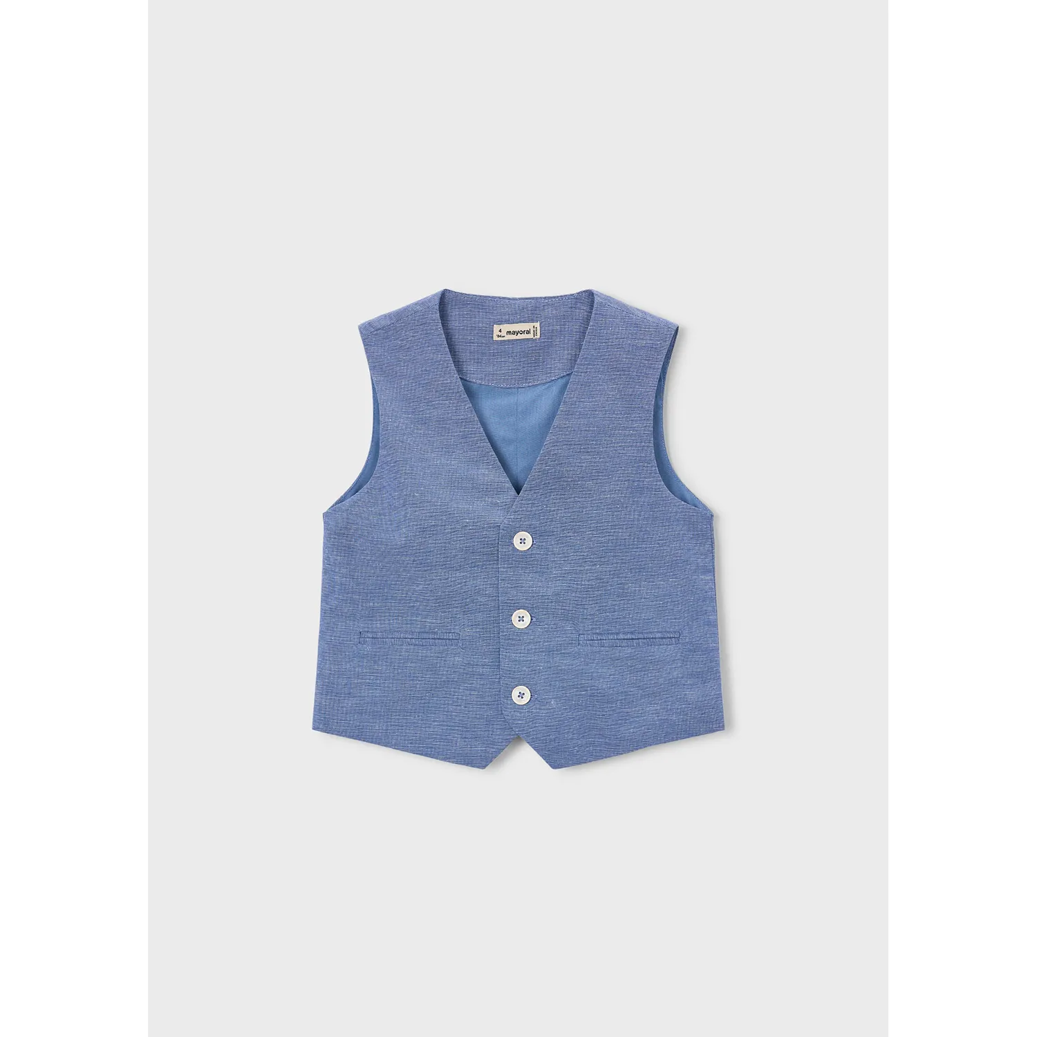 INDIGO BLUE VEST IMITATION POCKETS 3 BUTTONS / 3379-027