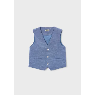 INDIGO BLUE VEST IMITATION POCKETS 3 BUTTONS / 3379-027