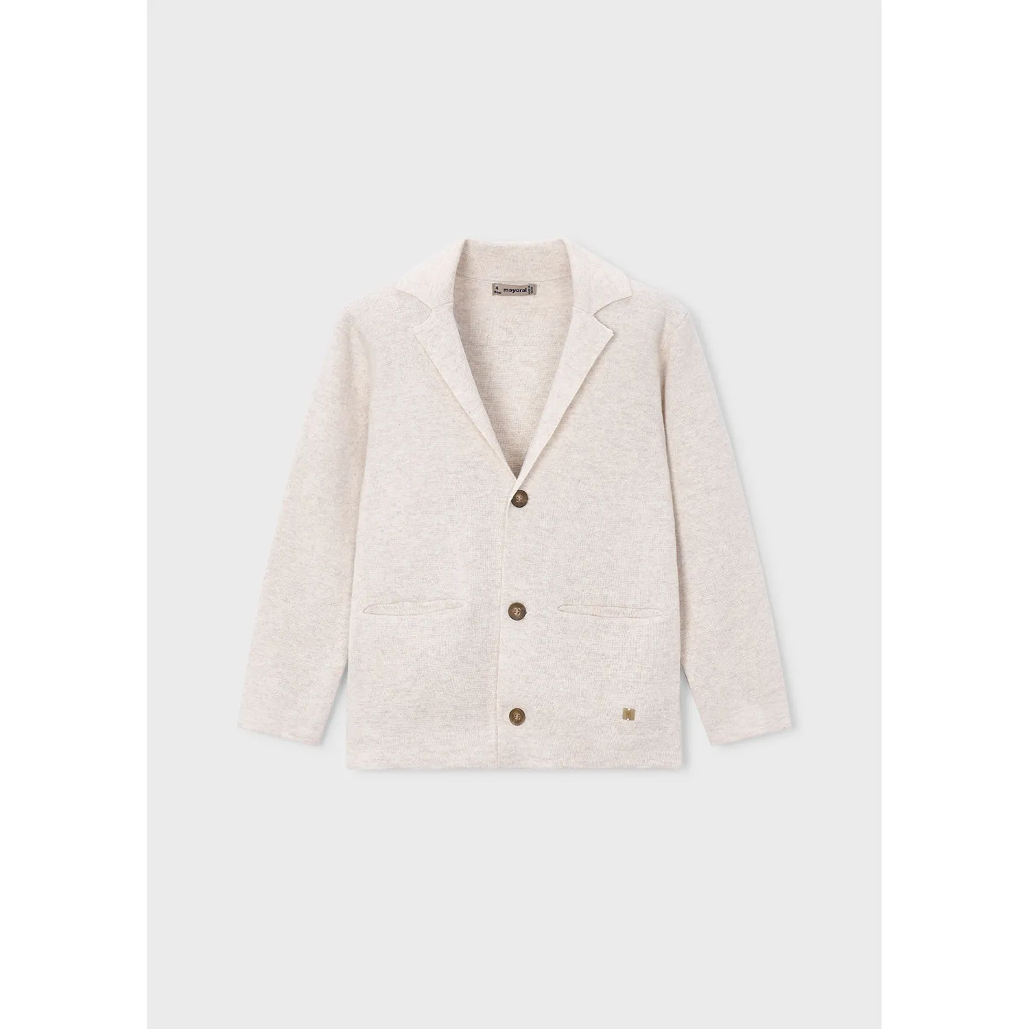 BEIGE KNIT JACKET SHAWL COLLAR / 3436-072 BEIGE KNIT JACKET SHAWL COLLAR / 3436-072