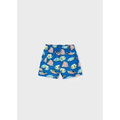 BLUE SWIM SHORTS FISH PRINT / 3612-089